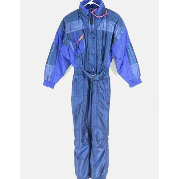 Vintage 80s Kaelin Solar Snow Ski Suit 4 Purple - Picture 1 of 10